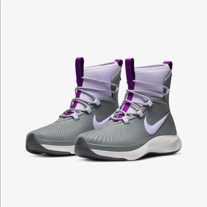 Nike Kids Gray and Purple Rain Boots